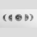 Moon Phases Enamel Pin Set of 5