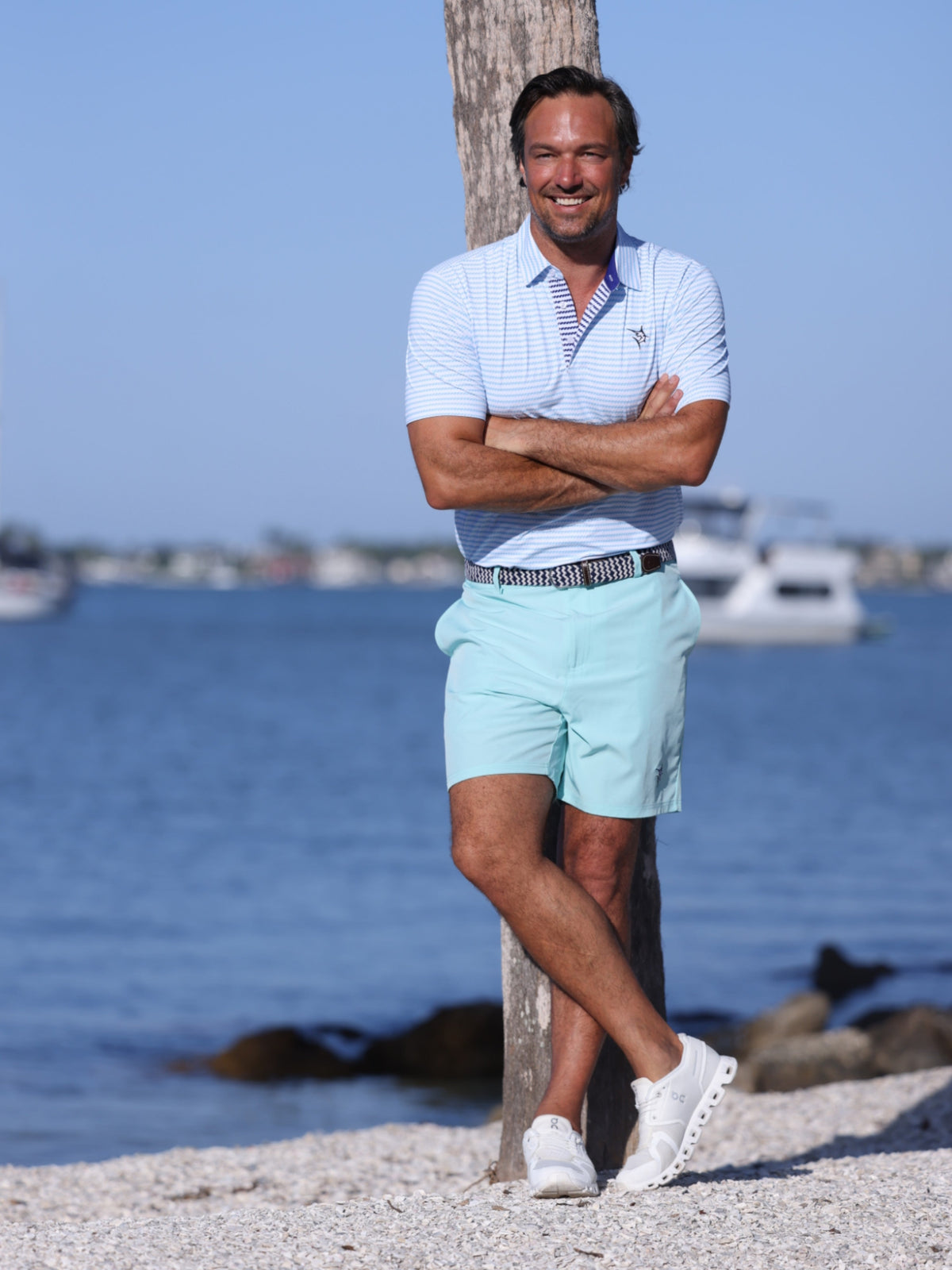 Dockline Striped Polo