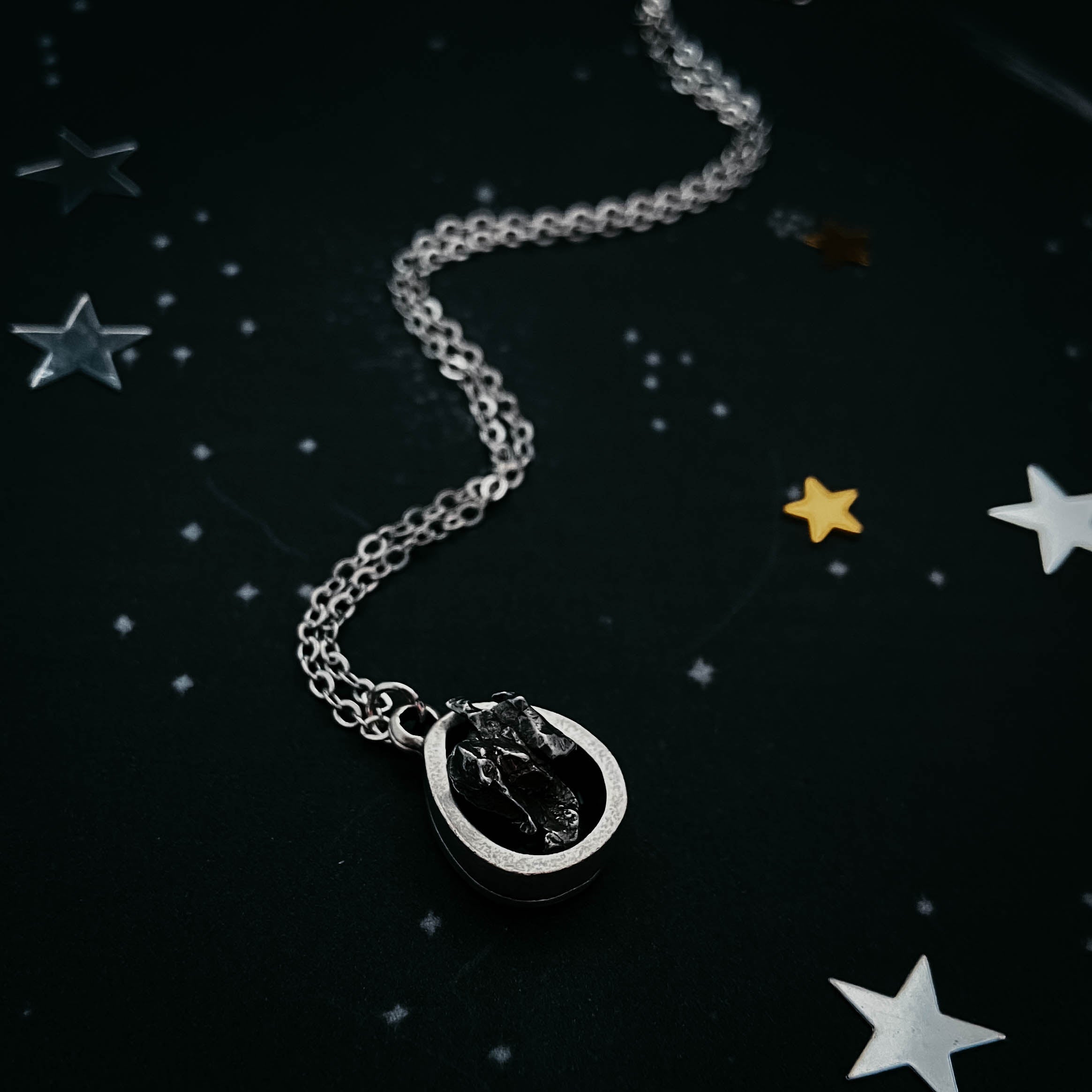 Small Teardrop Meteorite Pendant
