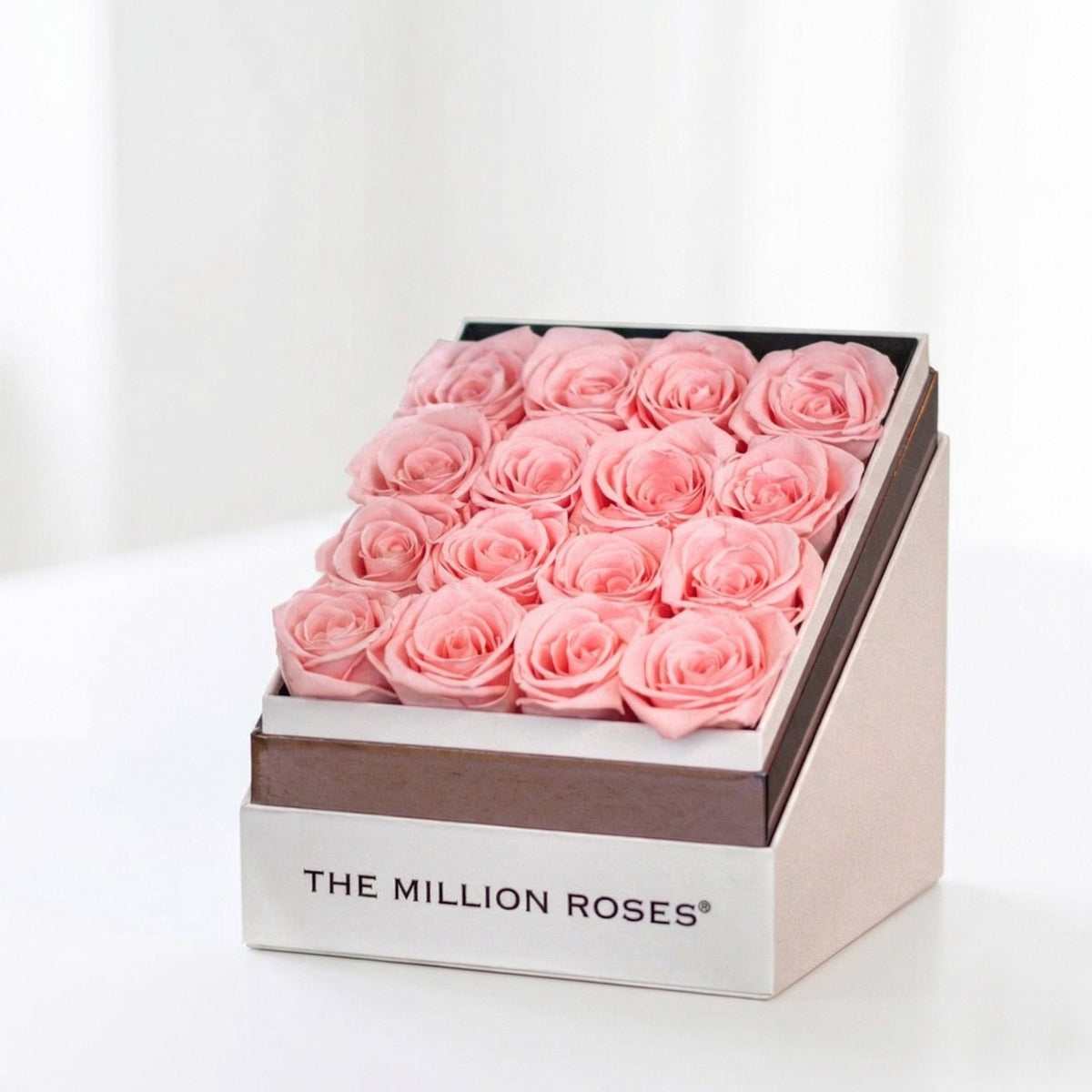 Square White Box | Light Pink Roses