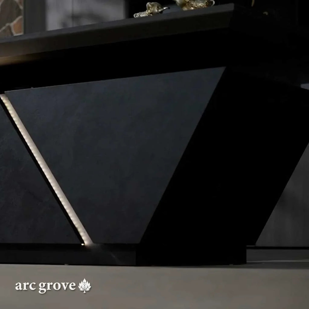 Maverick · Standing L-Shaped Executive Desk, Adjustable Height
