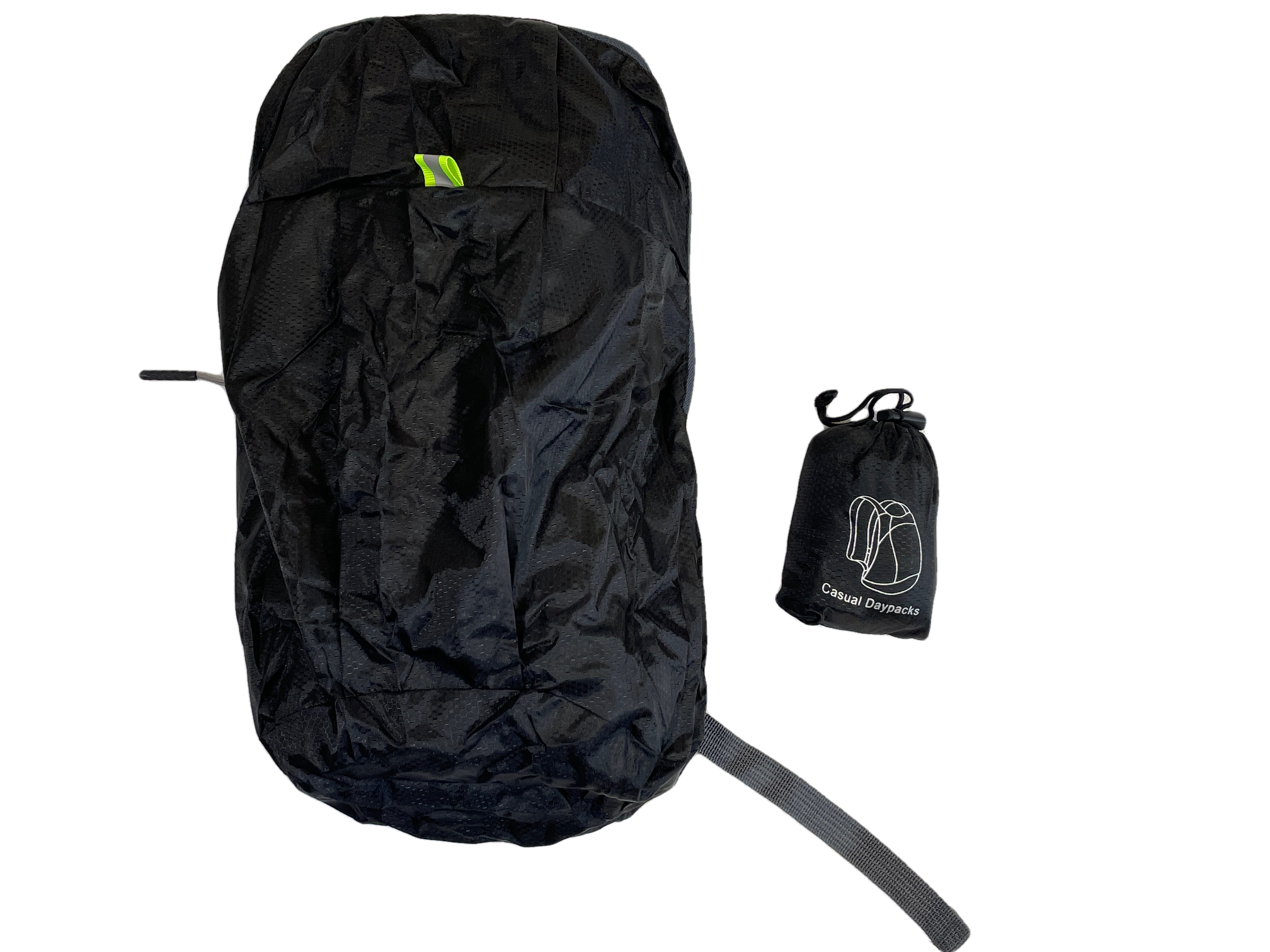Black polyester day pack