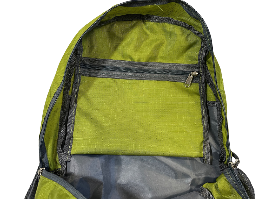 Green polyester backpack