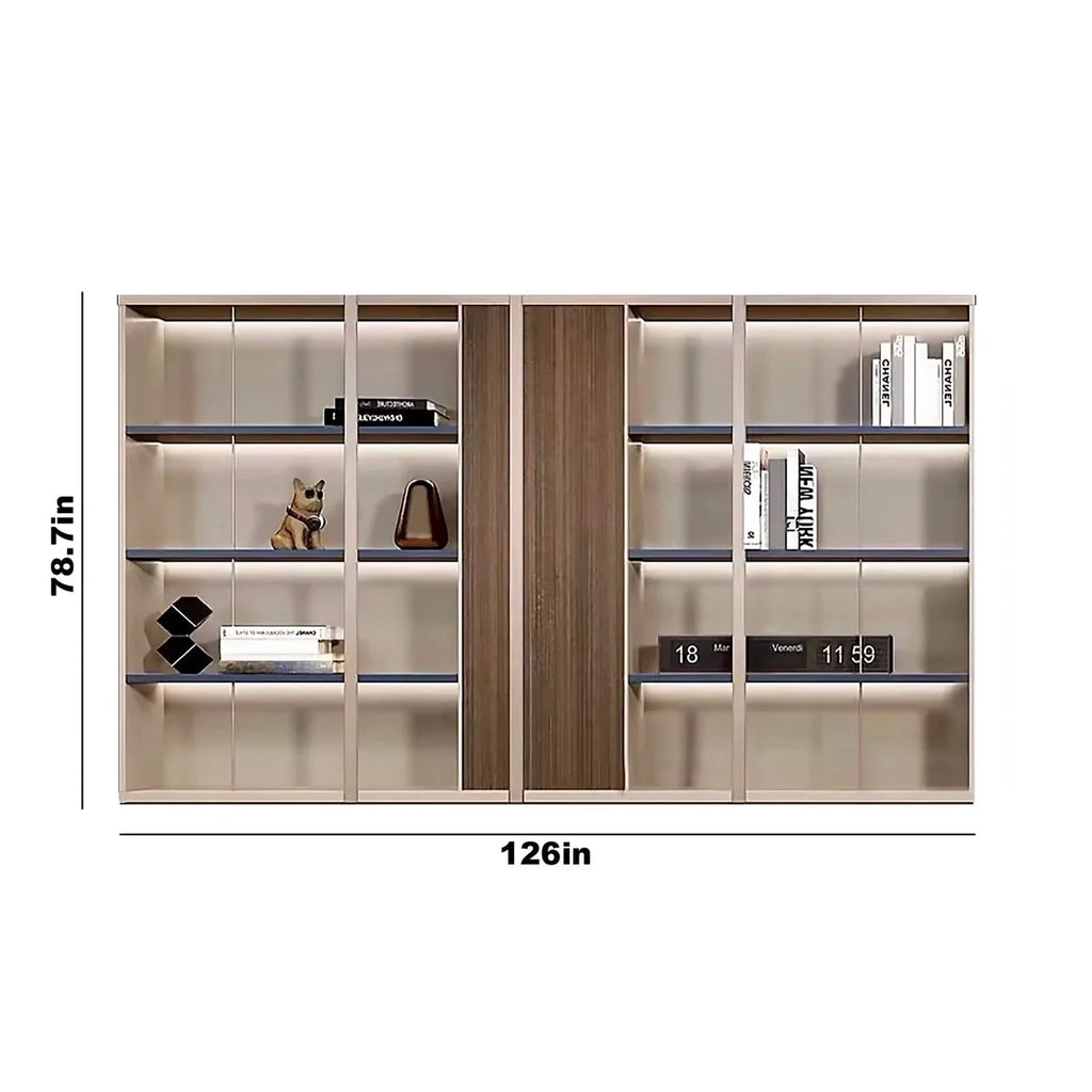 Norwyn · Office Shelves w/ Lighting & Closet